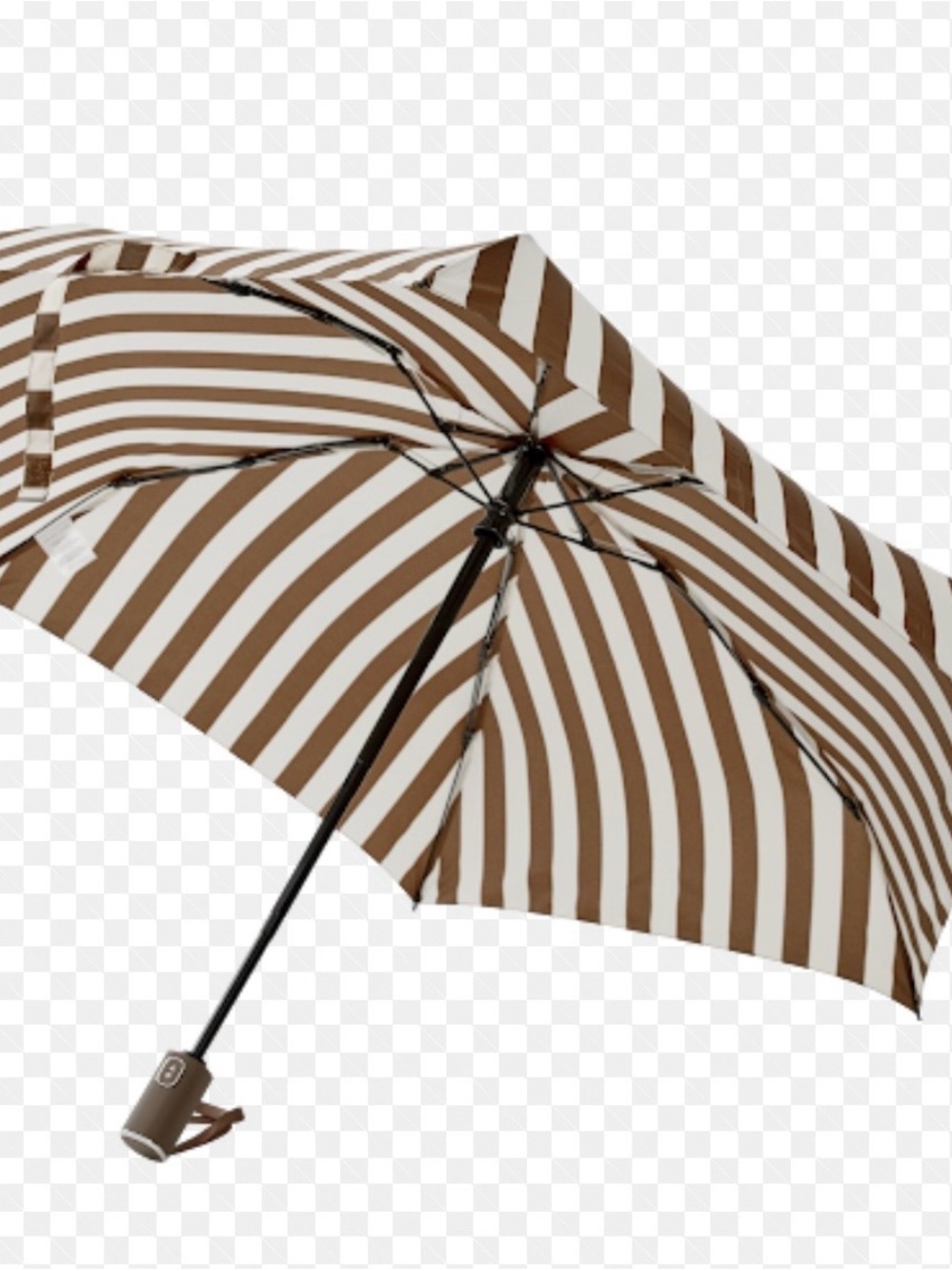 Trina Turk Striped Brown & White Striped Compact Umbrella FabFitFun Fall 26 NWT